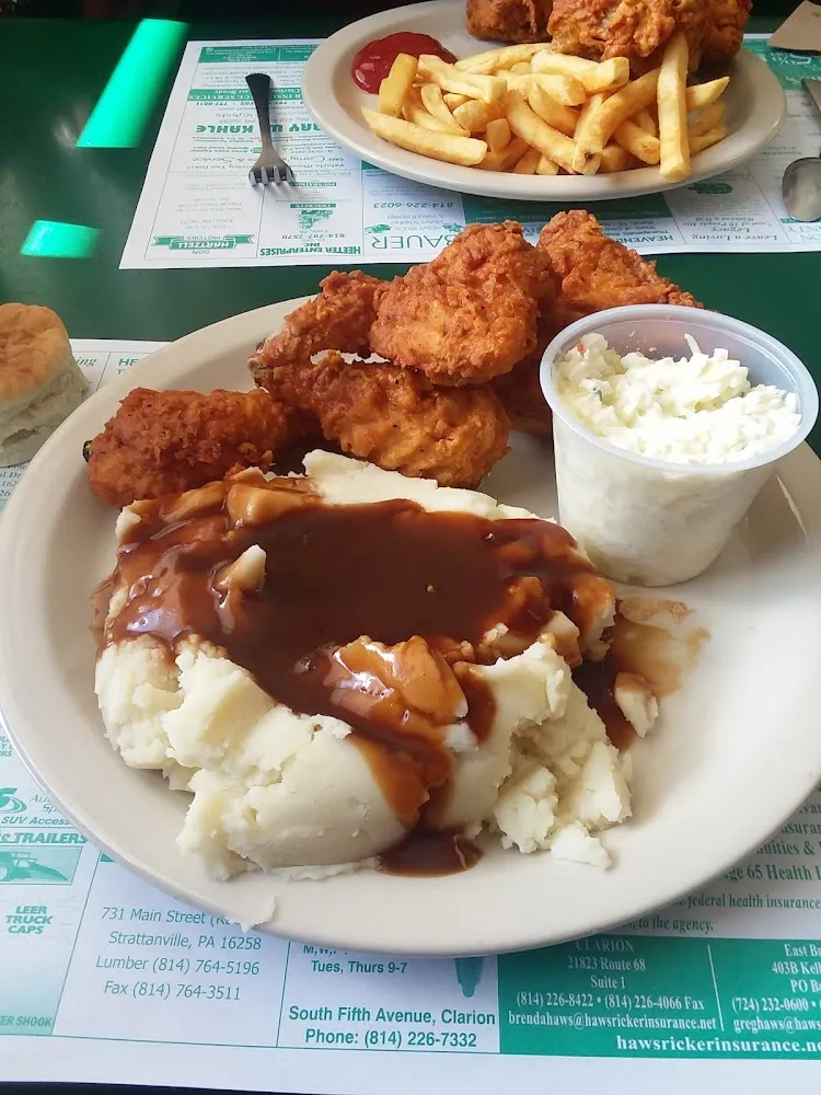 Golden Dipped Chicken with Mashed Potatoes and Gravey