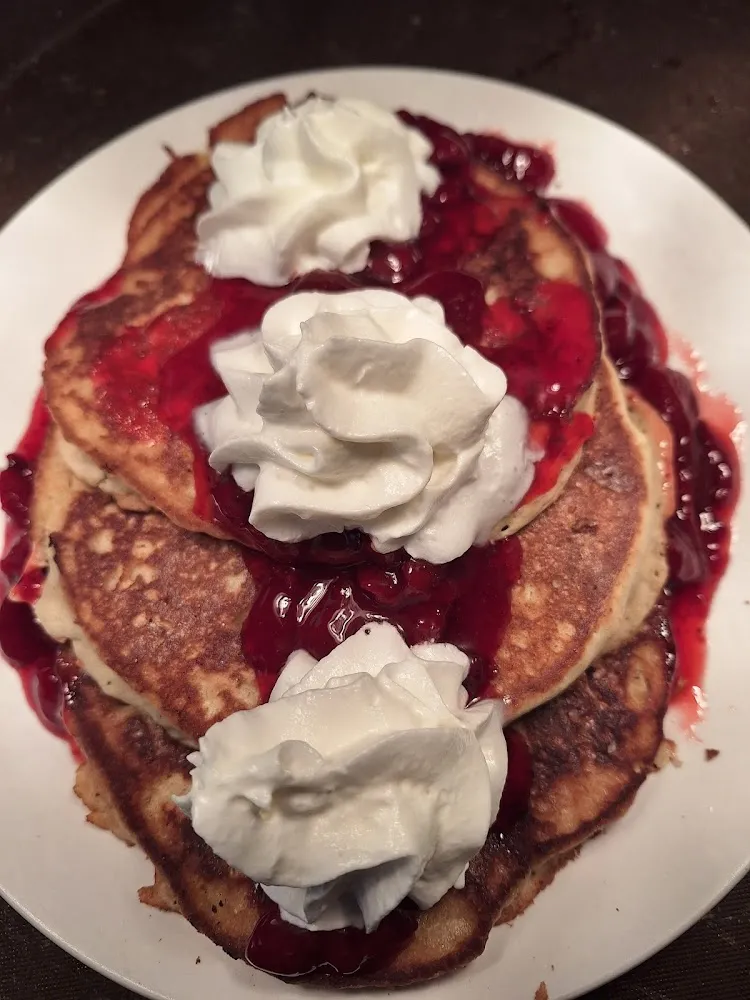 Pancakes with Strawberry Syrup