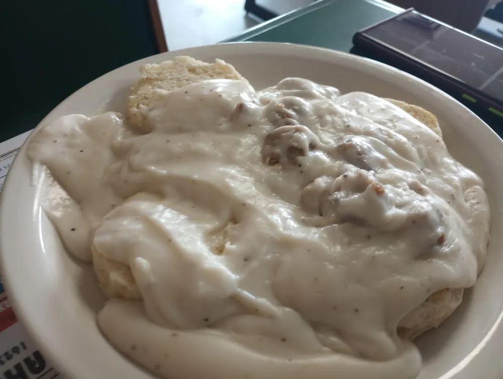 Sausage Gravy over Biscuits
